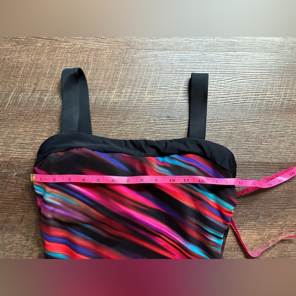 MIRACLESUIT rainbow striped one piece swimsuit slimming bathing suit sz 12 EUC - Picture 7 of 13